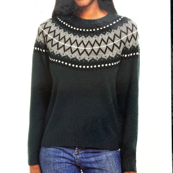 Classic Ski Lodge Look Weatherproof Crew Neck Raglan Sleeve Sweater Size M  NWT - Picture 1 of 11